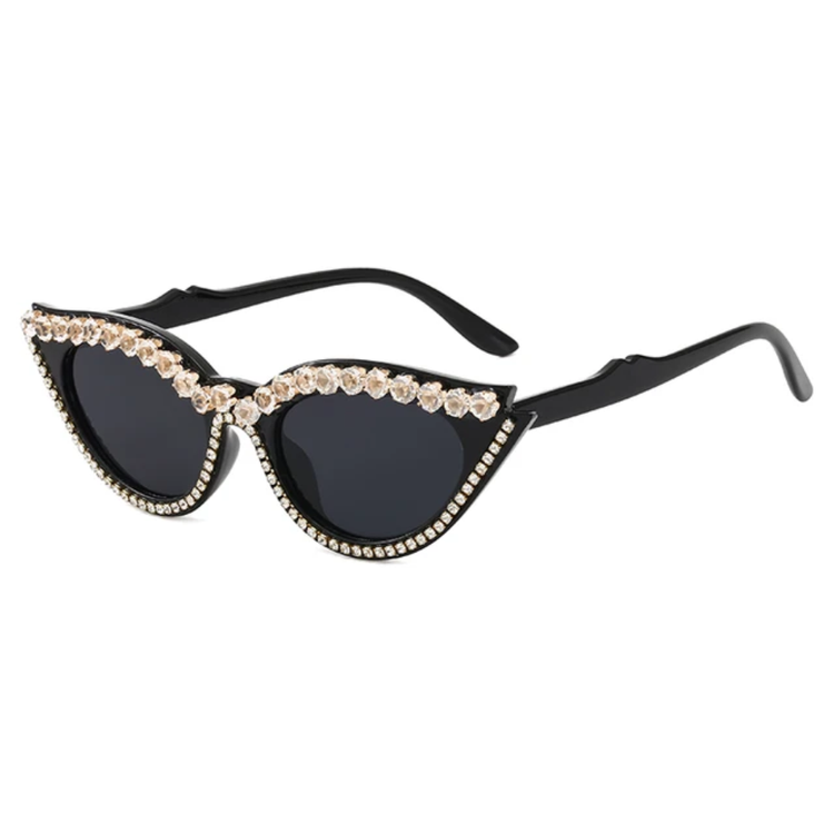 Trixie Women's Rhinestone Cat Eye Frame UV400 Sunglasses