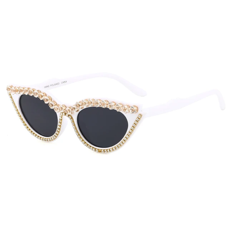 Trixie Women's Rhinestone Cat Eye Frame UV400 Sunglasses