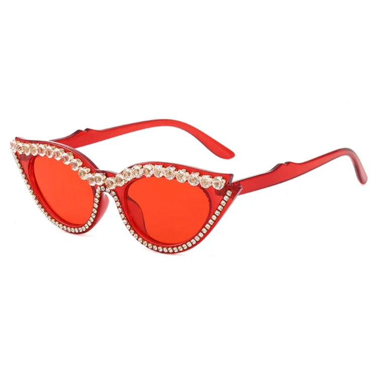 Trixie Women's Rhinestone Cat Eye Frame UV400 Sunglasses