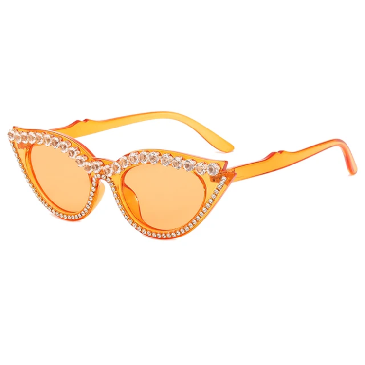 Trixie Women's Rhinestone Cat Eye Frame UV400 Sunglasses