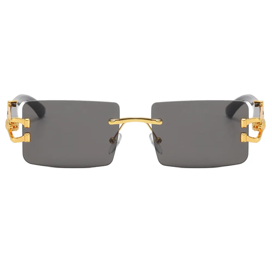 Unisex Rimless Rectangle Frame UV400 Sunglasses