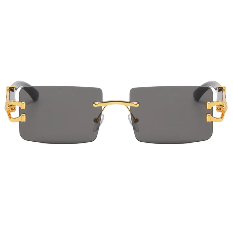 Unisex Rimless Rectangle Frame UV400 Sunglasses