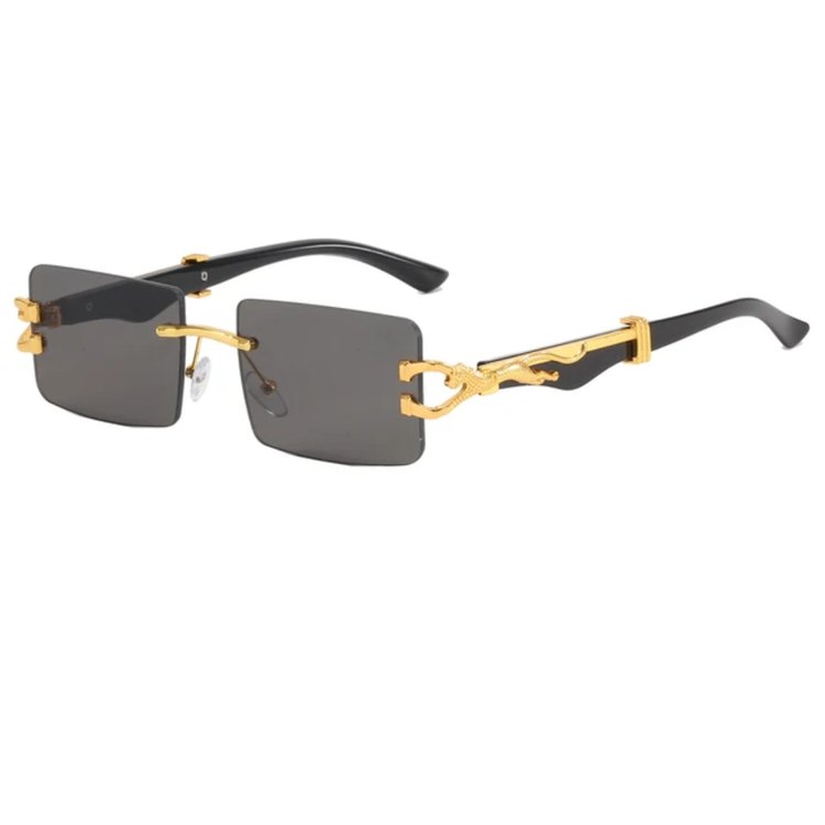 Unisex Rimless Rectangle Frame UV400 Sunglasses