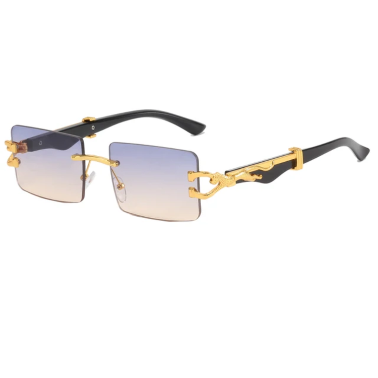 Unisex Rimless Rectangle Frame UV400 Sunglasses