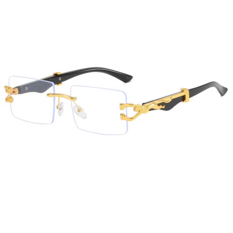 Unisex Rimless Rectangle Frame UV400 Sunglasses