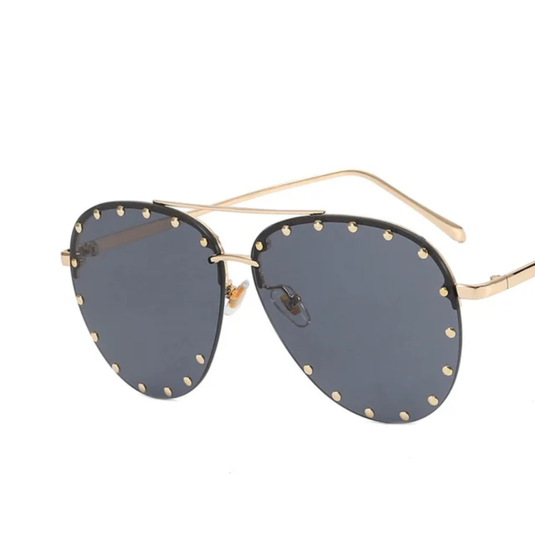 Naomi Women's Oversized Rimless Pilot Frame UV400 Sunglasses