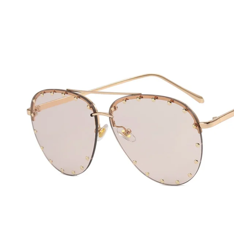 Naomi Women's Oversized Rimless Pilot Frame UV400 Sunglasses