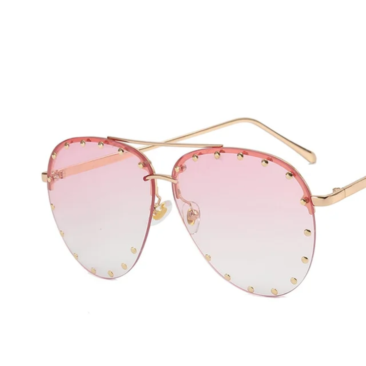 Naomi Women's Oversized Rimless Pilot Frame UV400 Sunglasses