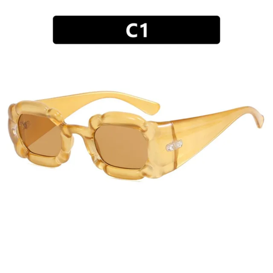 Petra Women's Inflated Petal Square Frame UV400 Sunglasses