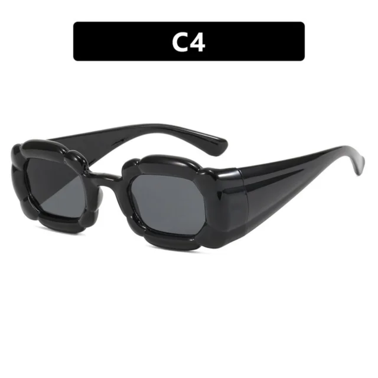 Petra Women's Inflated Petal Square Frame UV400 Sunglasses