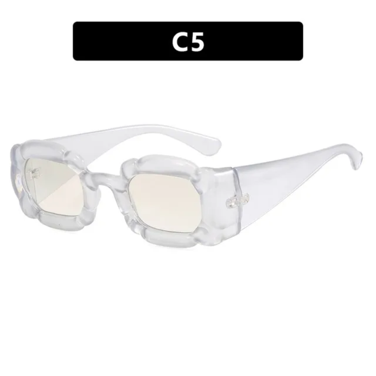 Petra Women's Inflated Petal Square Frame UV400 Sunglasses