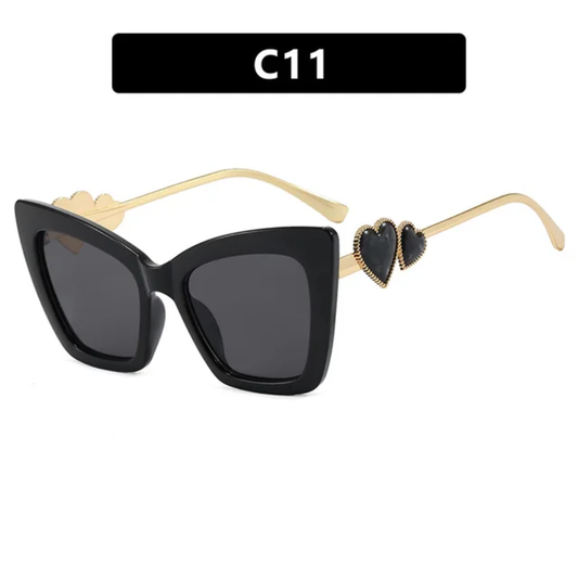 Lovern Oversized Women's Cat Eye Frame UV400 Sunglasses