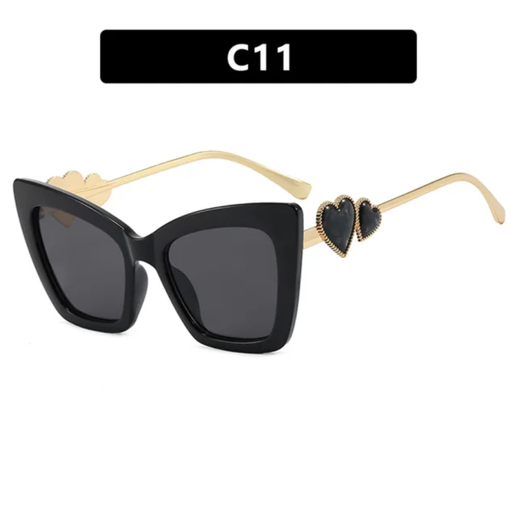 Lovern Oversized Women's Cat Eye Frame UV400 Sunglasses