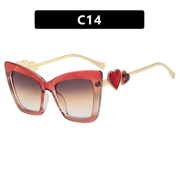 Lovern Oversized Women's Cat Eye Frame UV400 Sunglasses