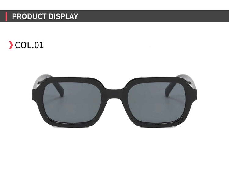 Thatcher Unisex UV400 Rectangle Frame Sunglasses