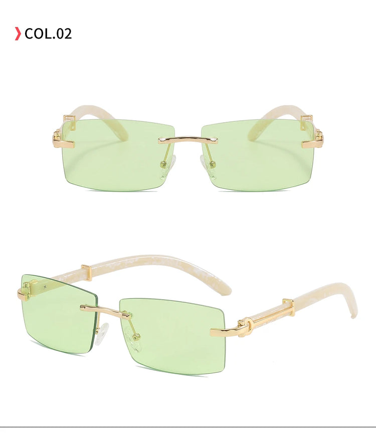 Kingston Unisex Rimless Rectangle Rimless UV400 Sunglasses