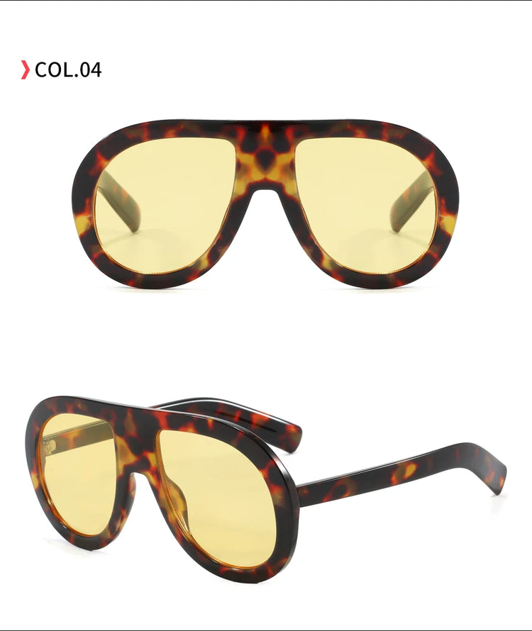 Indigo Oversized Retro Unisex Flat Top UV400 SUnglasses