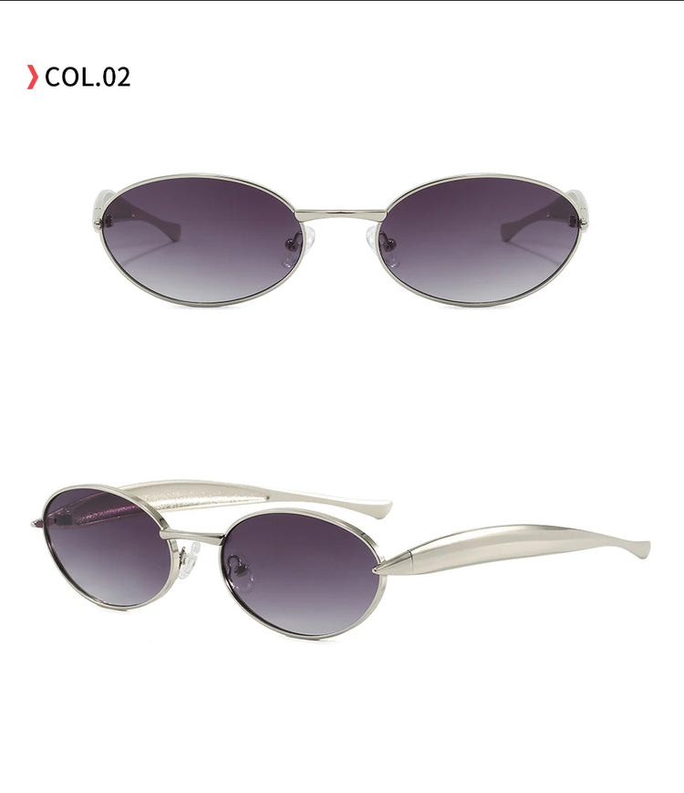 Momentum Unisex Retro Oval Metal Flat Top Pilot Frame UV400 Sunglasses