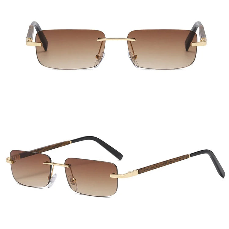 Xavier Unisex  Small Square Rimless Sunglasses