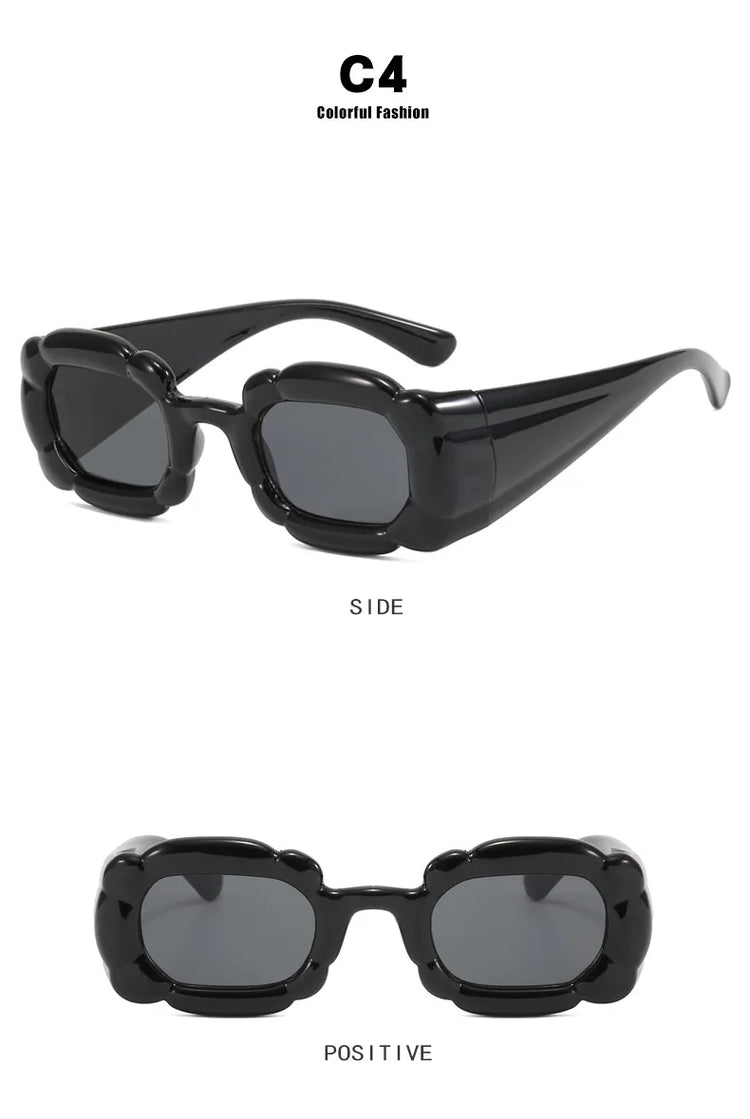 Petra Women's Inflated Petal Square Frame UV400 Sunglasses