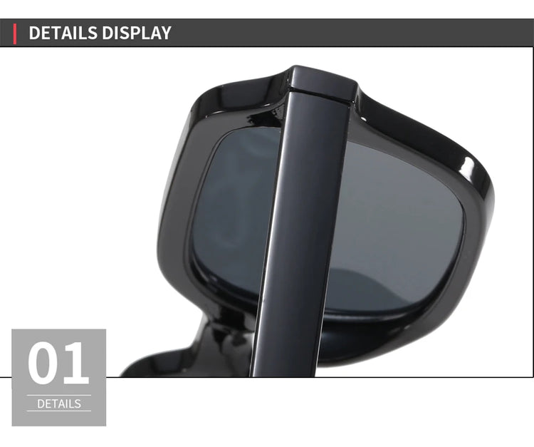 Thatcher Unisex UV400 Rectangle Frame Sunglasses