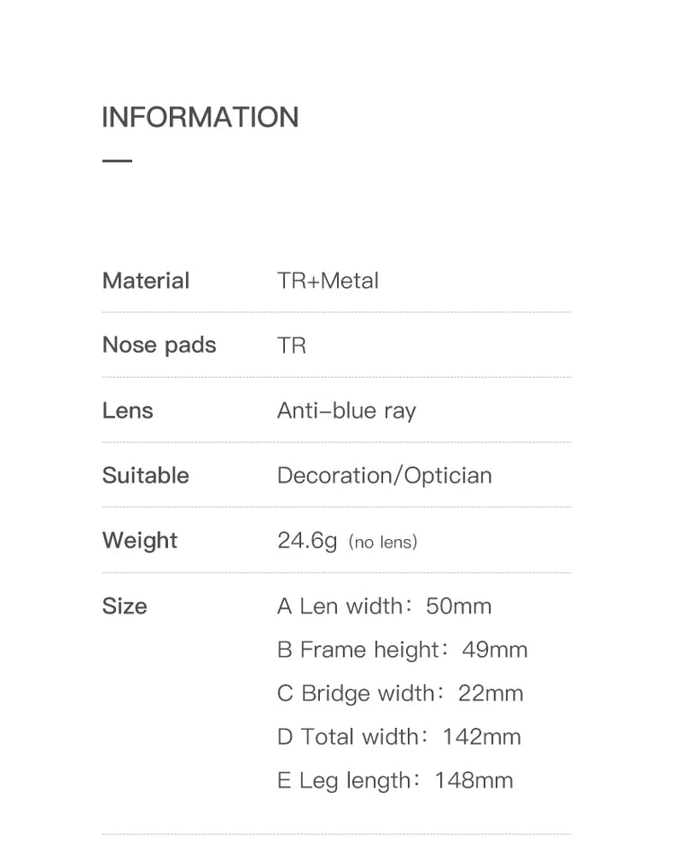 Nyra Oversized Square Frame Womens Anti Blue Light Eyeglasses