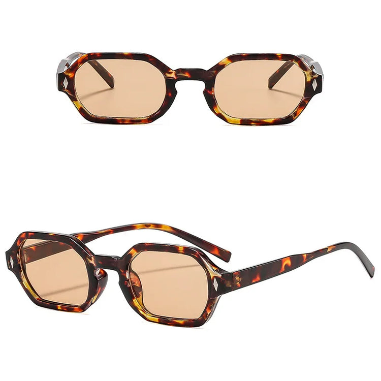 Pinnacle Retro Rectangle Frame Unisex UV400 Sunglasses