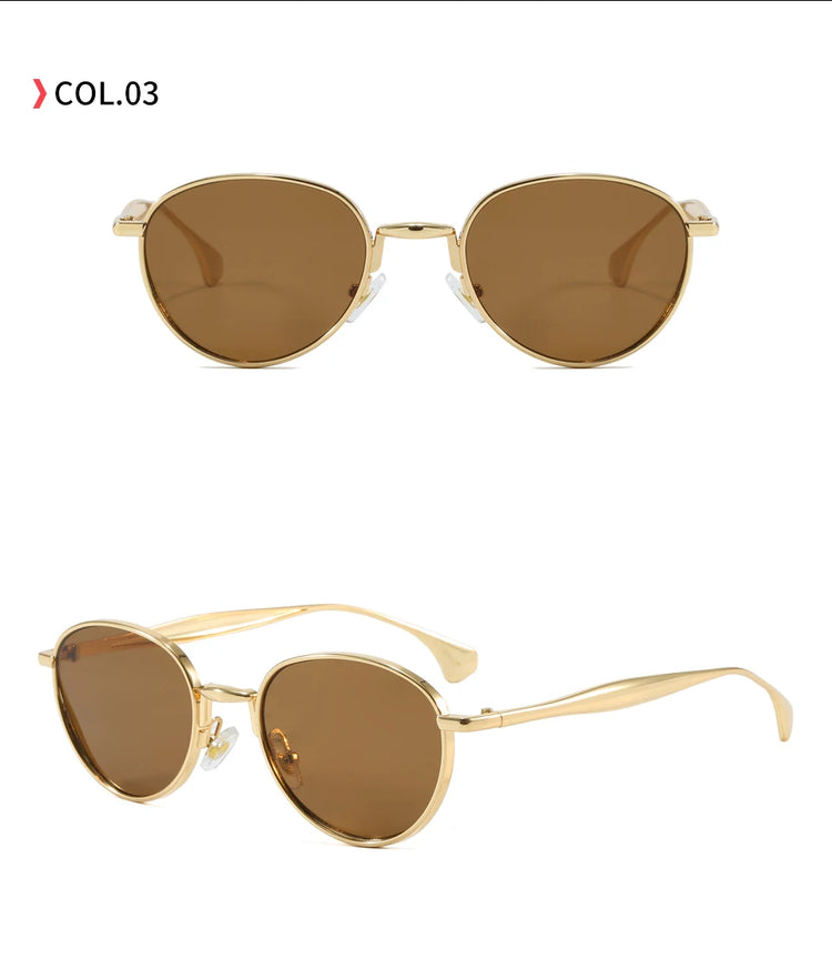 Flux Women's Round Metal Frame Steampunk UV400 Sungalsses