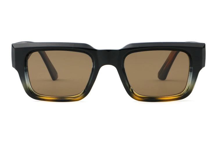 Vane Men's Vintage Thick Rectangle Frame Sunglasses