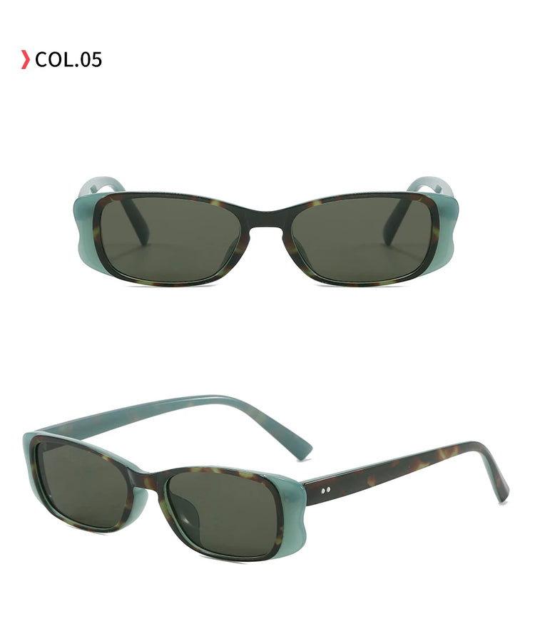 Roux Unisex Retro Rectangular Frame UV400 Sunglasses