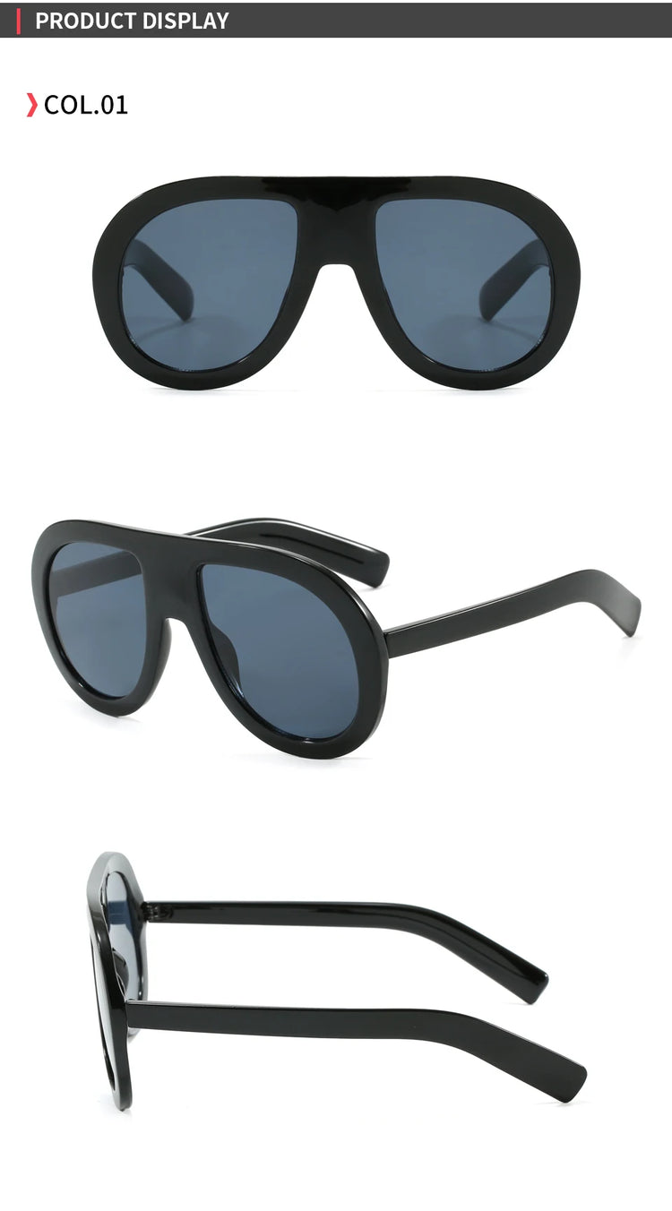 Indigo Oversized Retro Unisex Flat Top UV400 SUnglasses