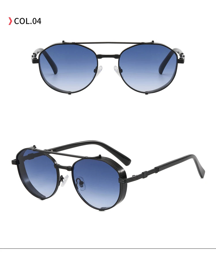 Hendrix Men's Retro Metal Frame Flat Top Sunglasses