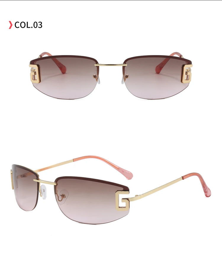Solis Rectangle Rimless Unisex UV400 Sunglasses