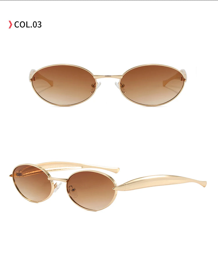 Momentum Unisex Retro Oval Metal Flat Top Pilot Frame UV400 Sunglasses