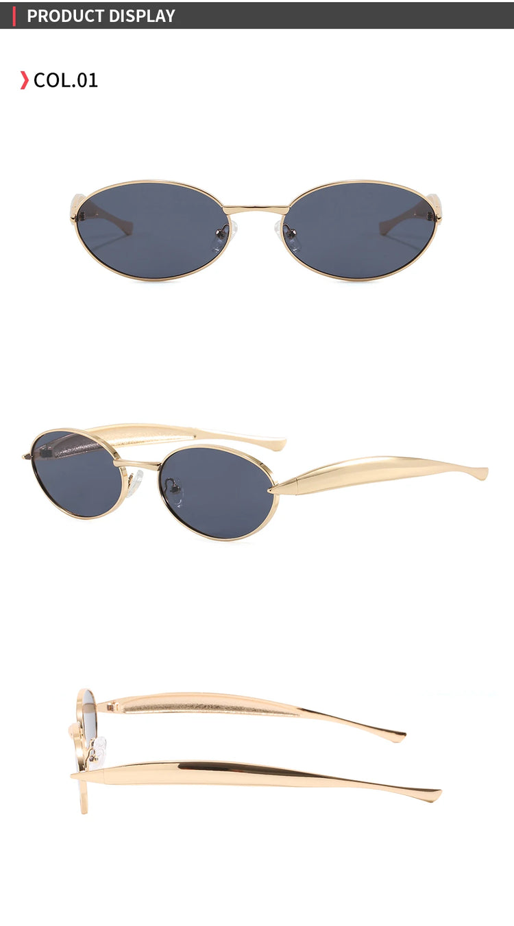 Momentum Unisex Retro Oval Metal Flat Top Pilot Frame UV400 Sunglasses