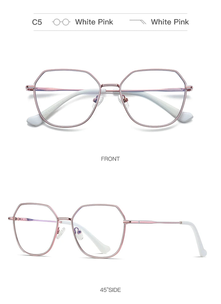 Women's Polygon Anti Blue Light Blocking Glasses