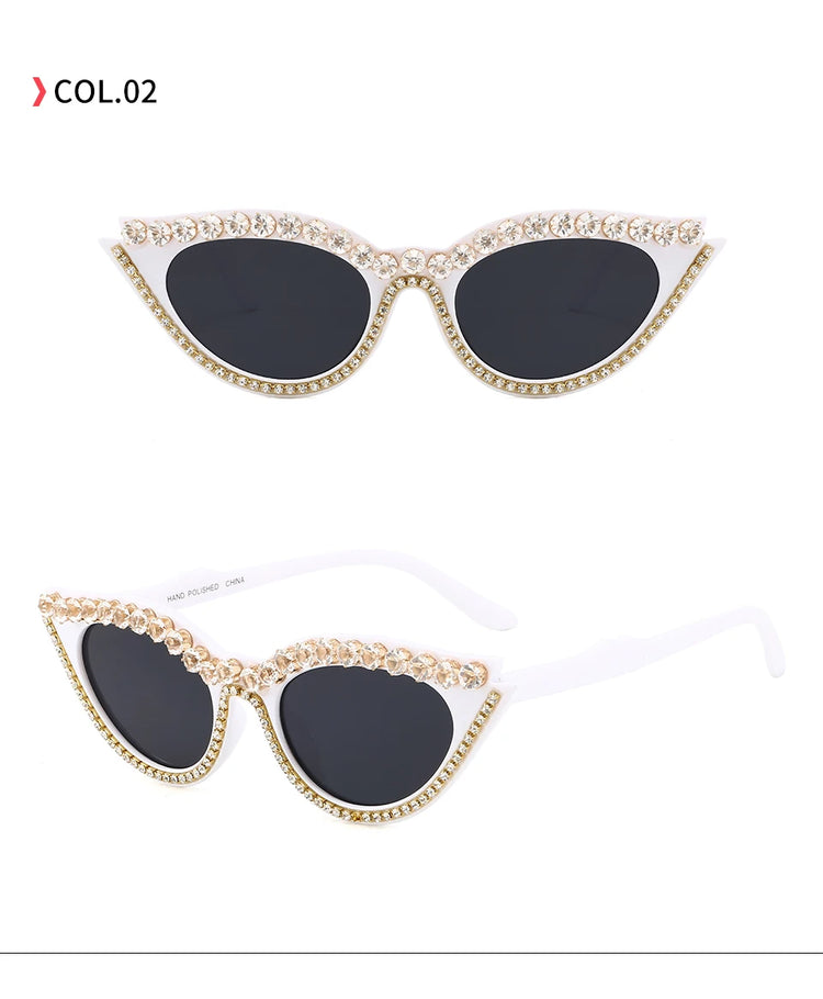 Trixie Women's Rhinestone Cat Eye Frame UV400 Sunglasses