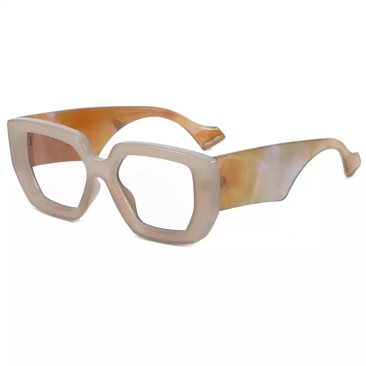 MICKEY THICK RETRO STYLE MARBLE DETAILED UNISEX ANTI BLUE LIGHT FRAMES