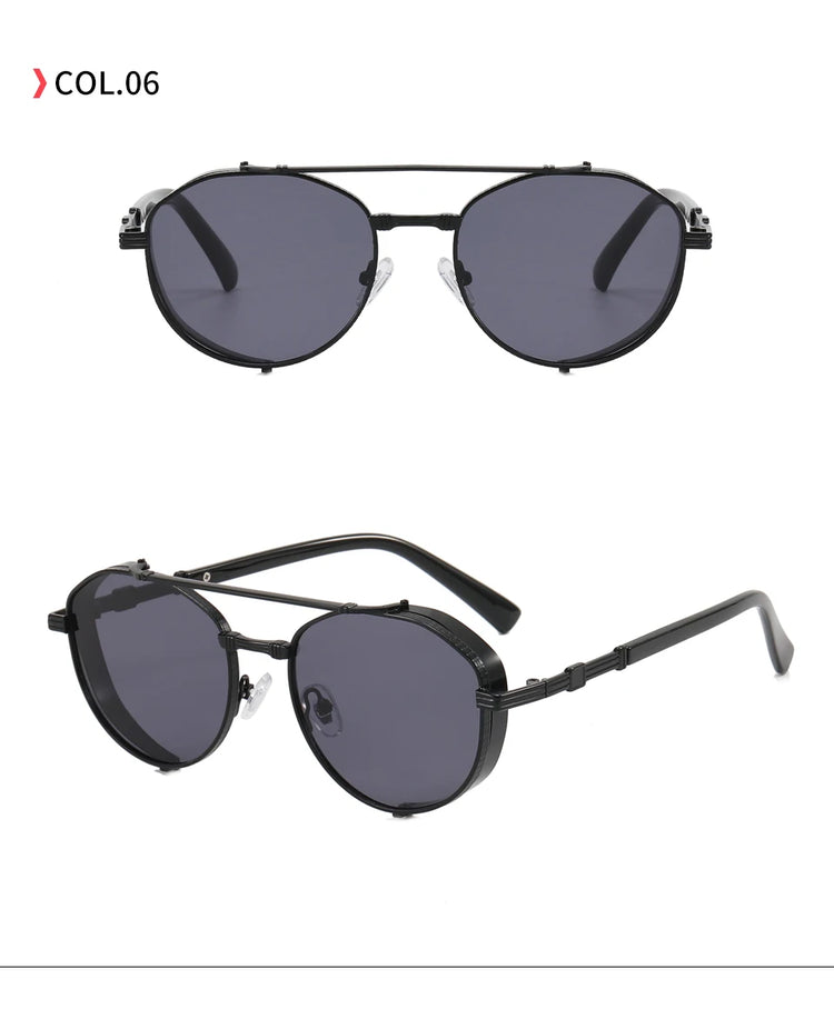 Hendrix Men's Retro Metal Frame Flat Top Sunglasses