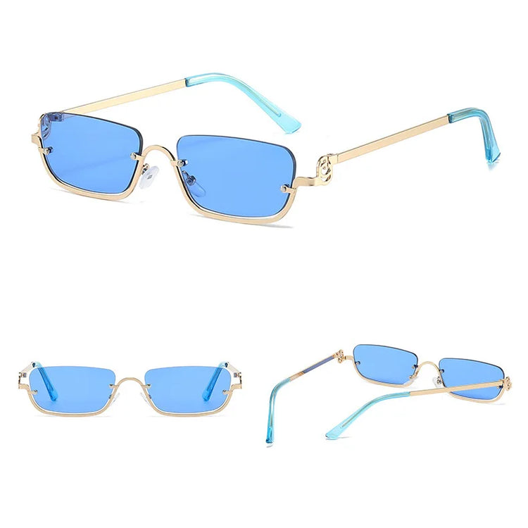 Daphne Womens Vintage Rectangular Half Frame UV400 SUnglasses