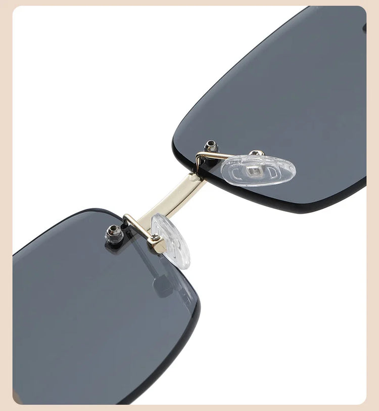 Jace Unisex Rectangle Rimless UV400 Sunglasses
