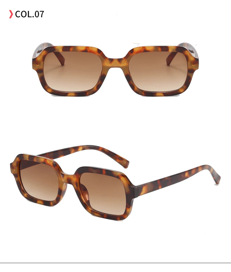 Thatcher Unisex UV400 Rectangle Frame Sunglasses