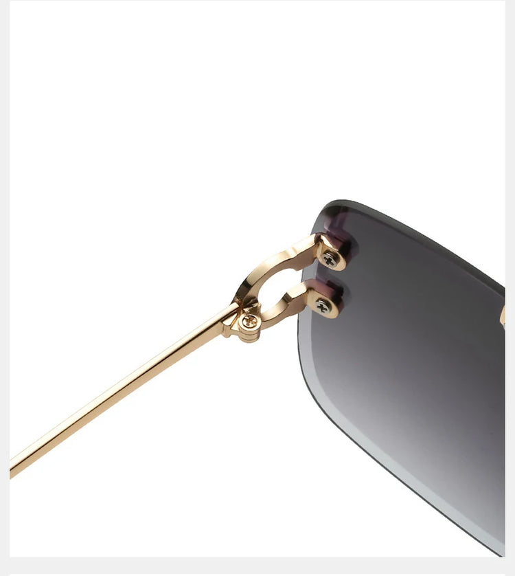 Elias Unisex Square Rimless UV400 Sunglasses