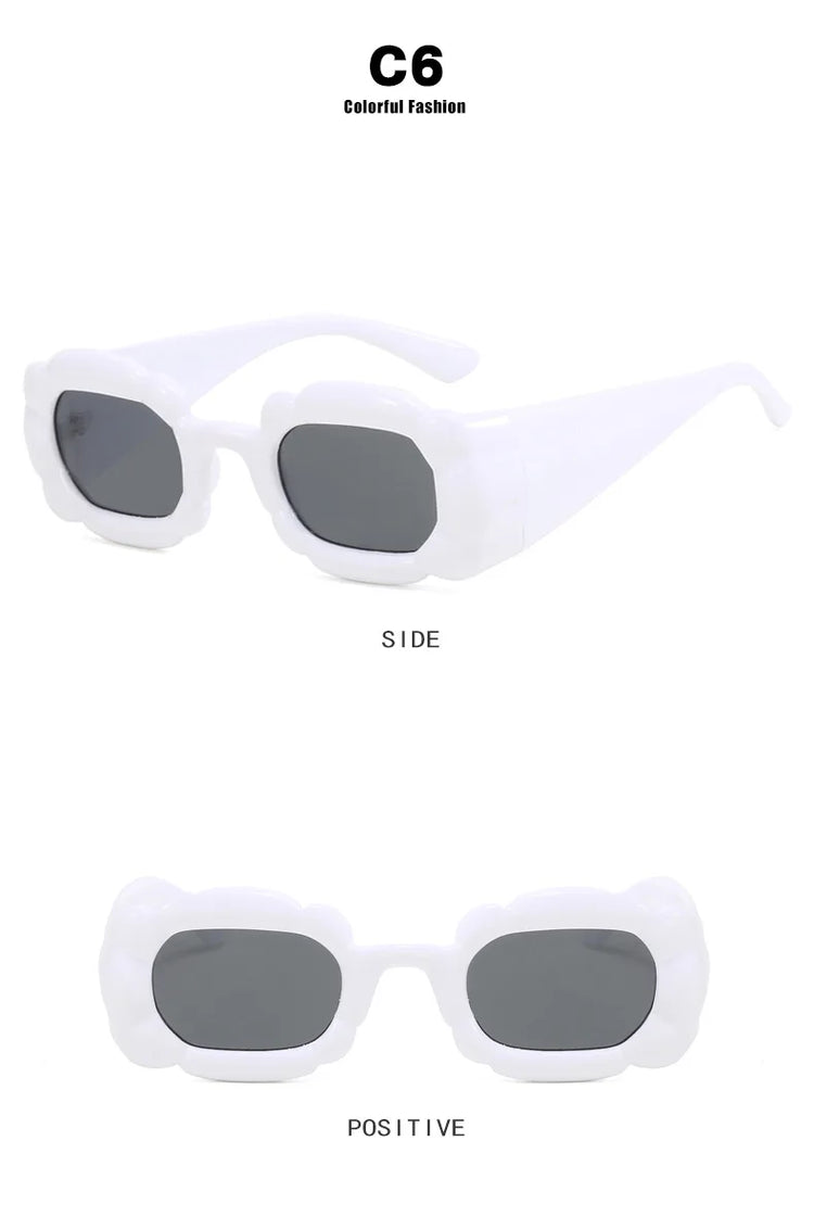 Petra Women's Inflated Petal Square Frame UV400 Sunglasses