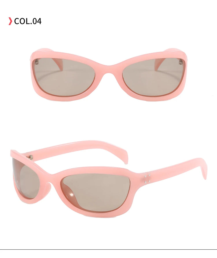 Rebecca Polarized Womens Y2K Oval Frame Fashion Sunglasses