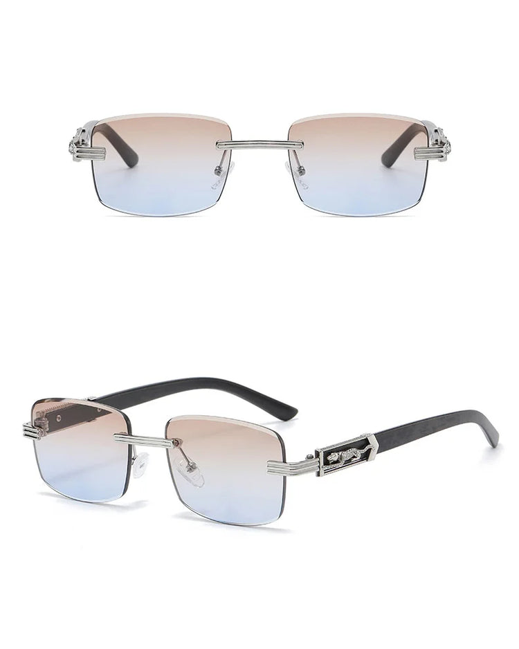 Jace Unisex Rectangle Rimless UV400 Sunglasses
