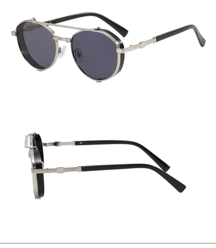 Hendrix Men's Retro Metal Frame Flat Top Sunglasses