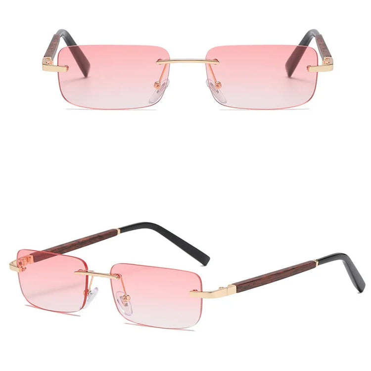 Xavier Unisex  Small Square Rimless Sunglasses