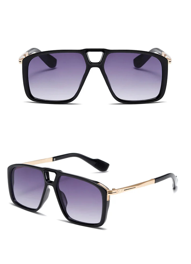 Axiom Men's Square Frame Retro Flat Top  Polarized Sunglasses