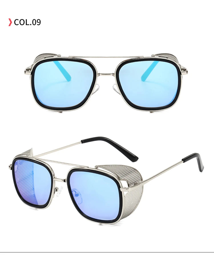 Kyle Men's Metal Square Frame UV400 Sunglasses